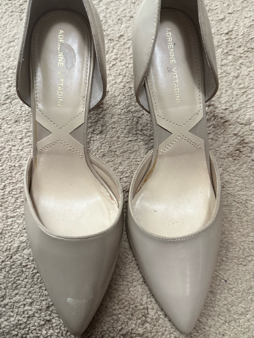 Adrienne Vittadini Beige Pointed-Toe D'Orsay Pumps